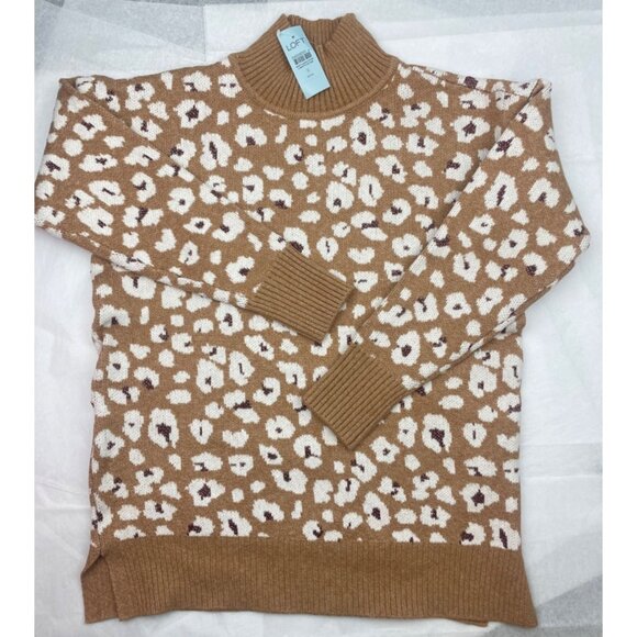LOFT  Small Petite Leopard Print Turtleneck Tunic SweaterI’m - Picture 6 of 13